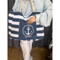 Жіноча пляжна сумка синього кольору 32750