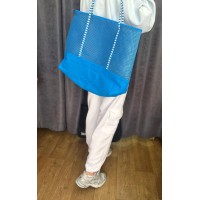 Жіноча сумка пляжна сітка синього кольору 32753