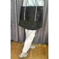 Жіноча сумка пляжна сітка чорного кольору 32754