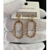 Сережки ланцюг золотого кольору штифтовий замок 32771