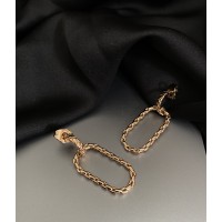 Сережки ланцюг золотого кольору штифтовий замок 32771
