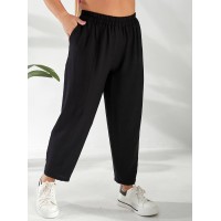 Жіночі штани вільного крою чорного кольору 32790