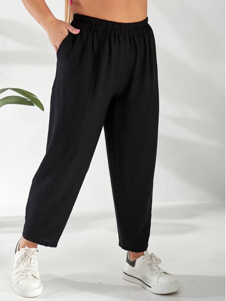 Жіночі штани вільного крою чорного кольору 32790