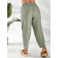 Жіночі штани вільного крою фiсташкового кольору 32792