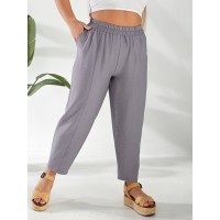Жіночі штани вільного крою сiрого кольору 32793