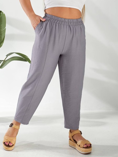 Жіночі штани вільного крою сiрого кольору 32793