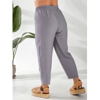 Жіночі штани вільного крою сiрого кольору 32793