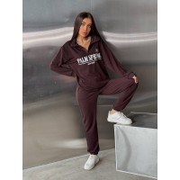 Жіночий легкий спортивний костюм коричневого кольору 32826