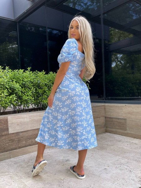 Універсальна сукня міді блакитного кольору 32833