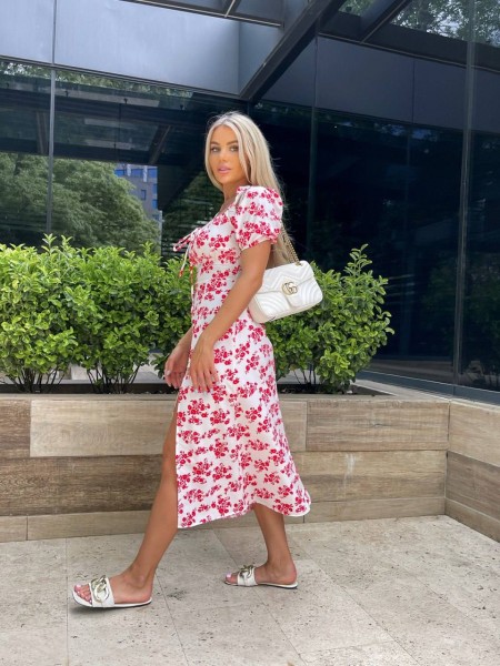 Універсальна сукня міді молочного кольору 32834