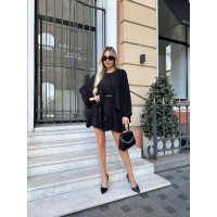 Повітряна сукня міні чорного кольору 32840