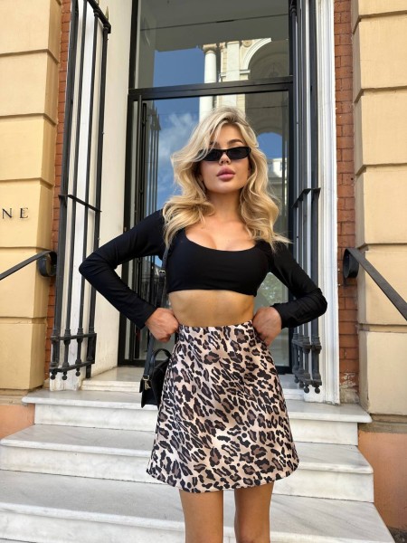 Женская юбка мини коричневого цвета 32860