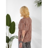 Жіноча футболка з ефектом вареного кавового кольору 32870