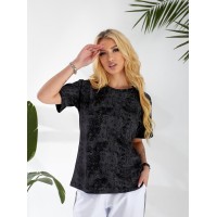 Жіноча футболка з ефектом вареного чорного кольору 32871