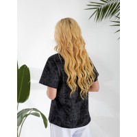 Жіноча футболка з ефектом вареного чорного кольору 32871