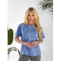Жіноча футболка з ефектом вареного синього кольору 32872