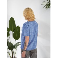 Жіноча футболка з ефектом вареного синього кольору 32872