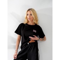 Женская футболка с надписью черного цвета 32876