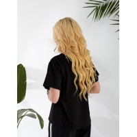 Женская футболка с надписью черного цвета 32876