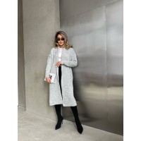 Женский длинный кардиган серого цвета 32879