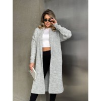 Женский длинный кардиган серого цвета 32879