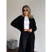 Женский длинный кардиган черного цвета 32880
