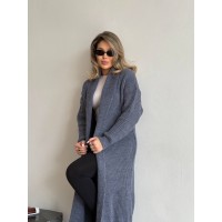 Женский длинный кардиган графитового цвета 32881