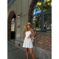 Літній сарафан з відкритою спинкою молочного кольору 32887