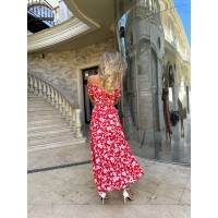 Легка сукня міді червоного кольору 32892