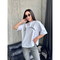 Базова жіноча футболка з написом молочного кольору 32912