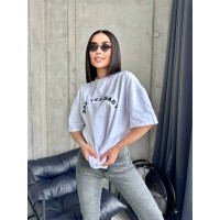 Базова жіноча футболка з написом молочного кольору 32912