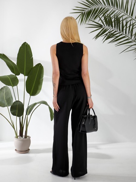 Жіночий класичний костюм чорного кольору 32924