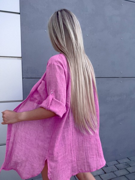 Бавовняна жіноча сорочка рожевого кольору 32941