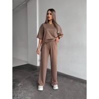 Жіночий спортивний костюм кавового кольору 32942