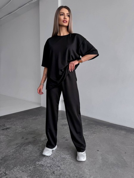 Жіночий спортивний костюм чорного кольору 32943