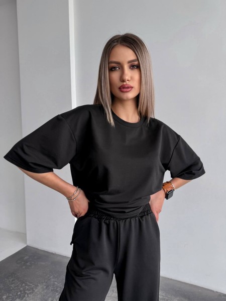 Жіночий спортивний костюм чорного кольору 32943