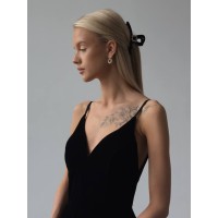 Вечірня оксамитова сукня на бретельках чорного кольору 32951