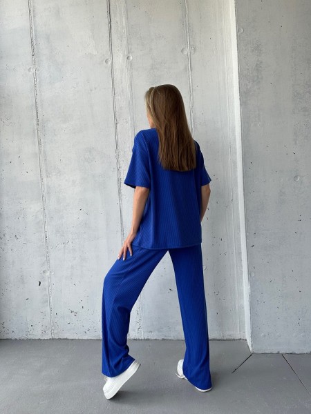 Жіночий прогулянковий костюм синього кольору 32998