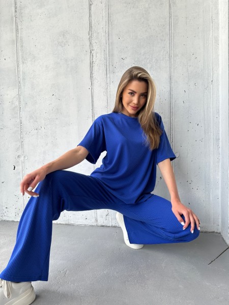 Жіночий прогулянковий костюм синього кольору 32998