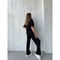 Жіночий прогулянковий костюм чорного кольору 33001