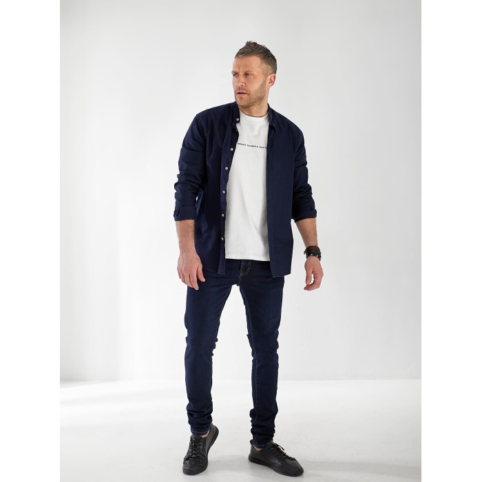 Джинсы Maxen Skinny мужские темно-синего цвета 33027