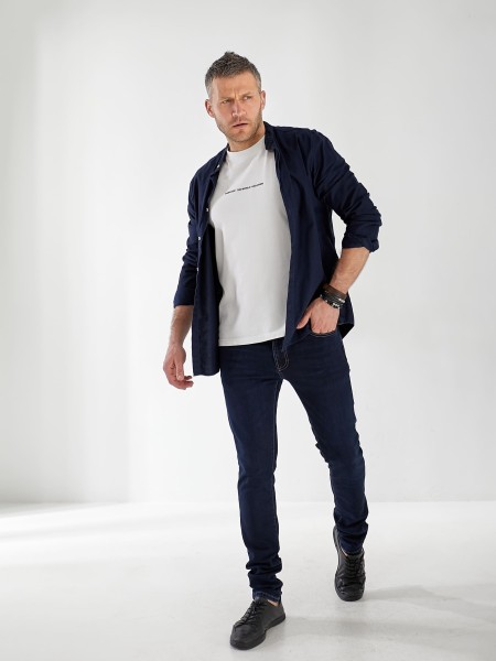 Джинси Maxen Skinny чоловічі темно-синього кольору 33027