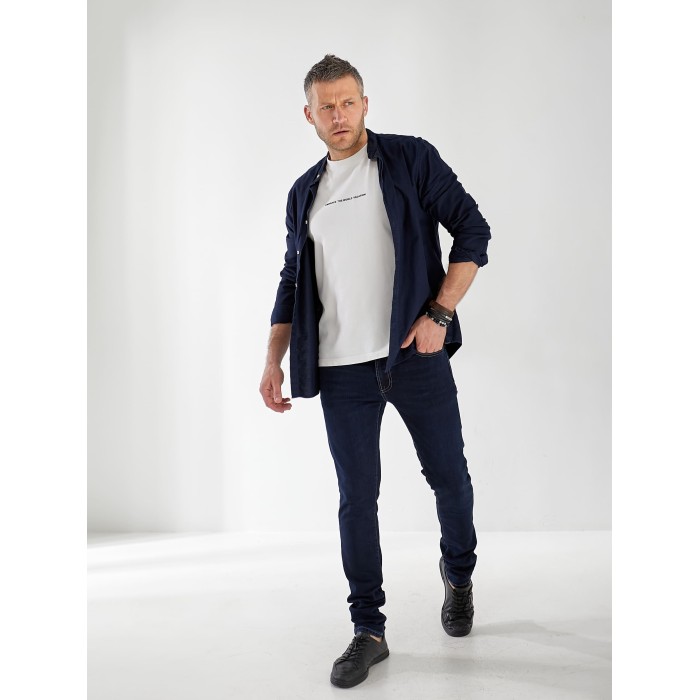 Джинсы Maxen Skinny мужские темно-синего цвета 33027