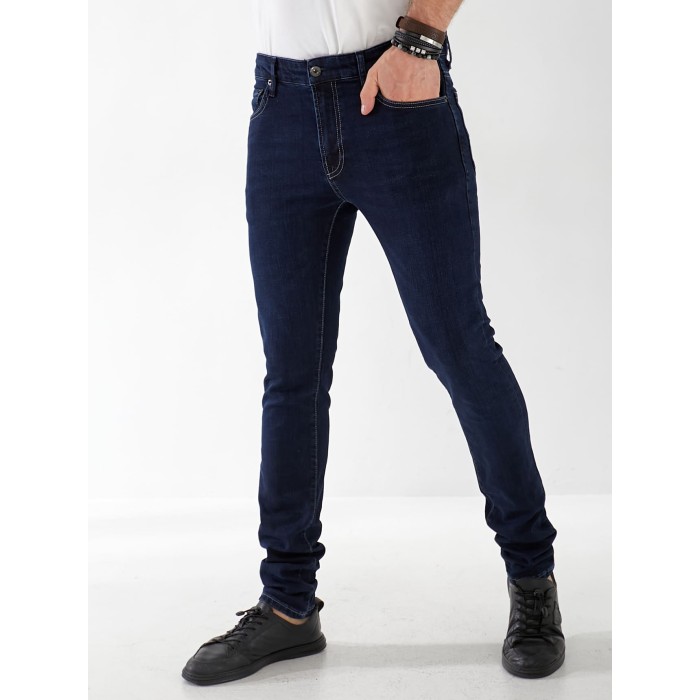 Джинсы Maxen Skinny мужские темно-синего цвета 33027