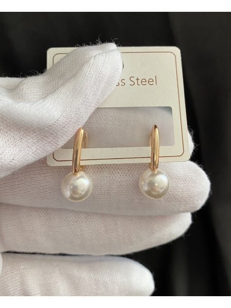 Сережки Перлина золотого кольору 33040