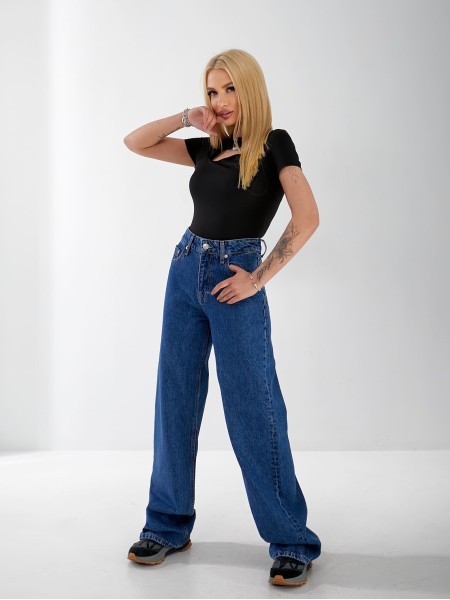 Джинси Malibu Wide leg жіночі світло-синього кольору 33039