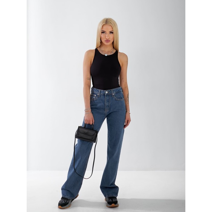 Джинси Minimal Wide leg жіночі  синього кольору 33043