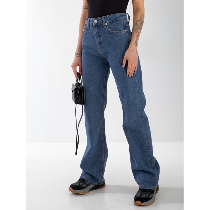 Джинси Minimal Wide leg жіночі  синього кольору 33043