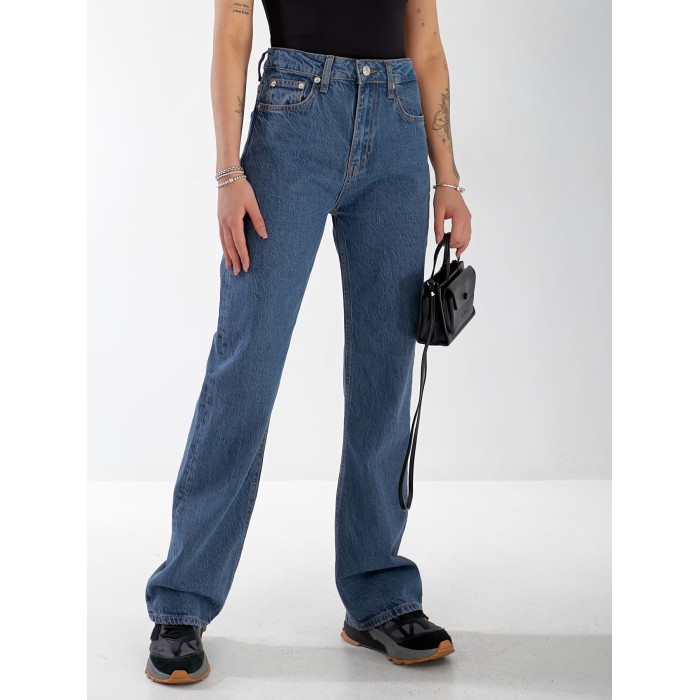 Джинси Minimal Wide leg жіночі  синього кольору 33043