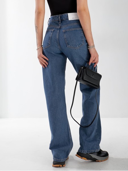 Джинси Minimal Wide leg жіночі  синього кольору 33043